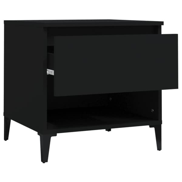 The Living Store sideborde 2 stk. 50x46x50 cm konstrueret træ sort -  Sideborde