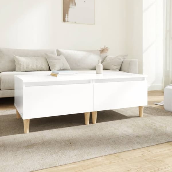 The Living Store sideborde 2 stk. 50x46x35 cm konstrueret træ hvid højglans - Sideborde