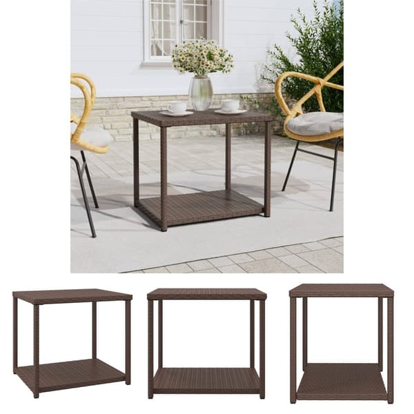 The Living Store sidebord 55x45x49 cm polyrattan brun -  Sideborde