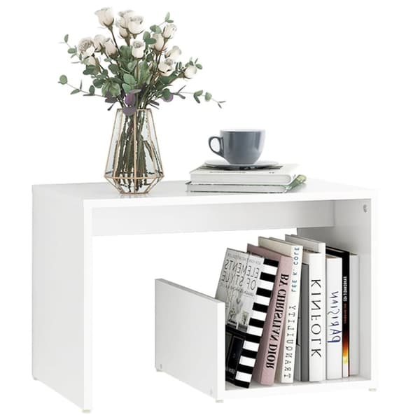 The Living Store sidebord 59x36x38 cm konstrueret træ hvid - Sideborde