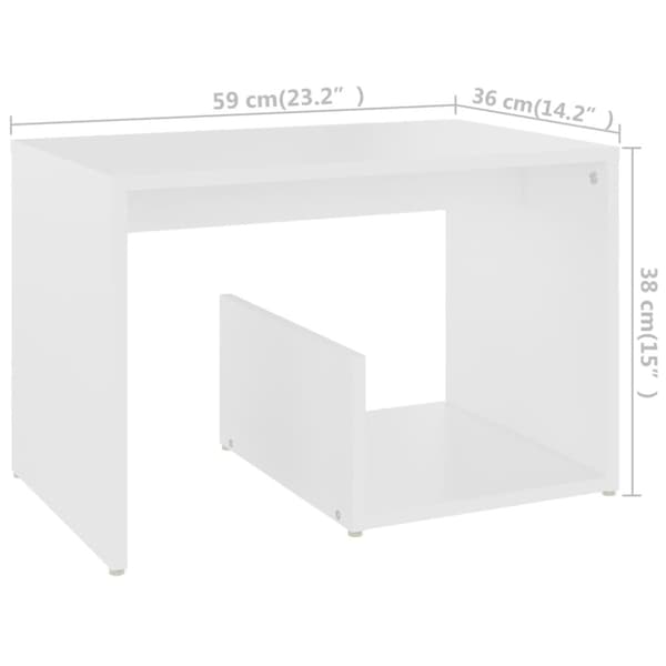 The Living Store sidebord 59x36x38 cm konstrueret træ hvid - Sideborde