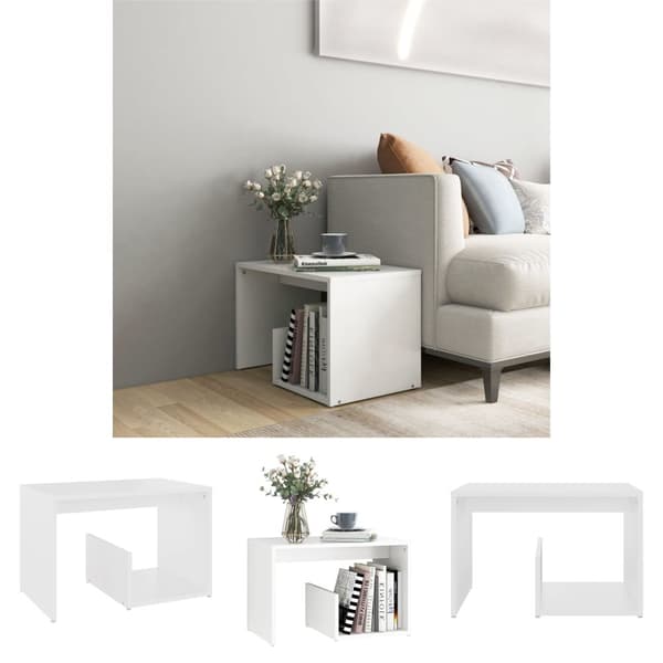 The Living Store sidebord 59x36x38 cm konstrueret træ hvid - Sideborde
