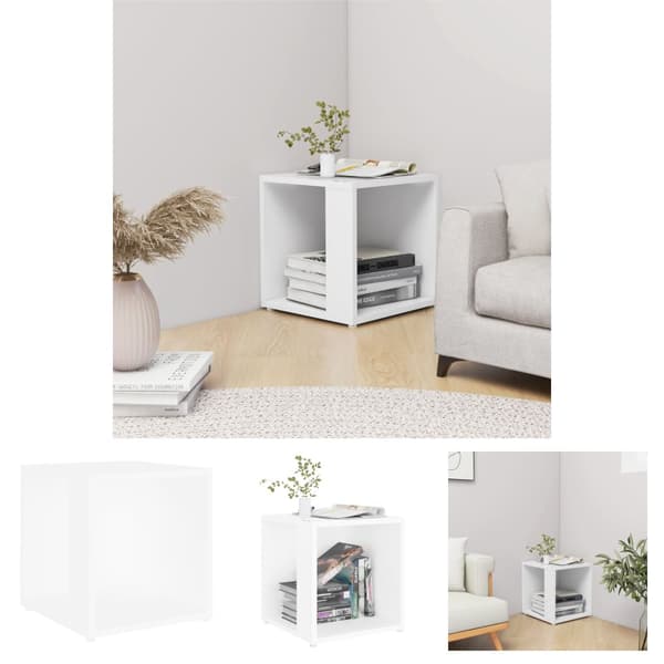 The Living Store sidebord 33x33x34,5 cm konstrueret træ hvid -  Sideborde
