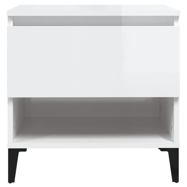 The Living Store sidebord 50x46x50 cm konstrueret træ hvid højglans - Sideborde