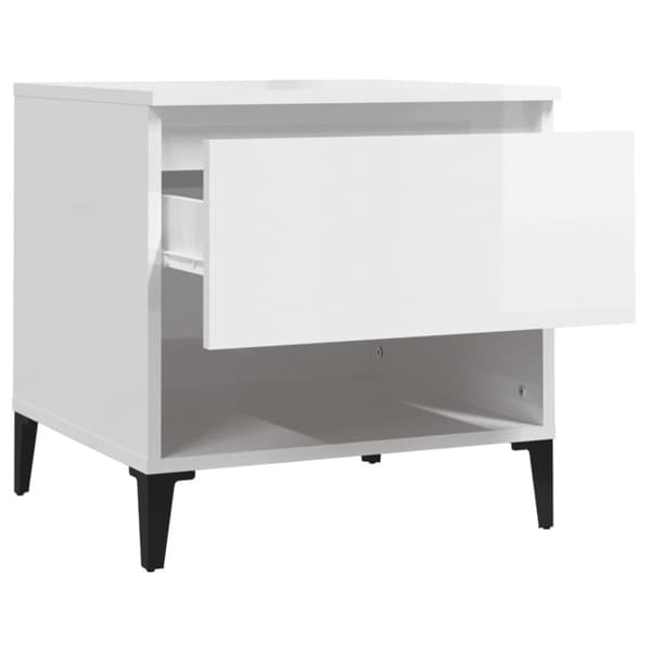 The Living Store sidebord 50x46x50 cm konstrueret træ hvid højglans - Sideborde