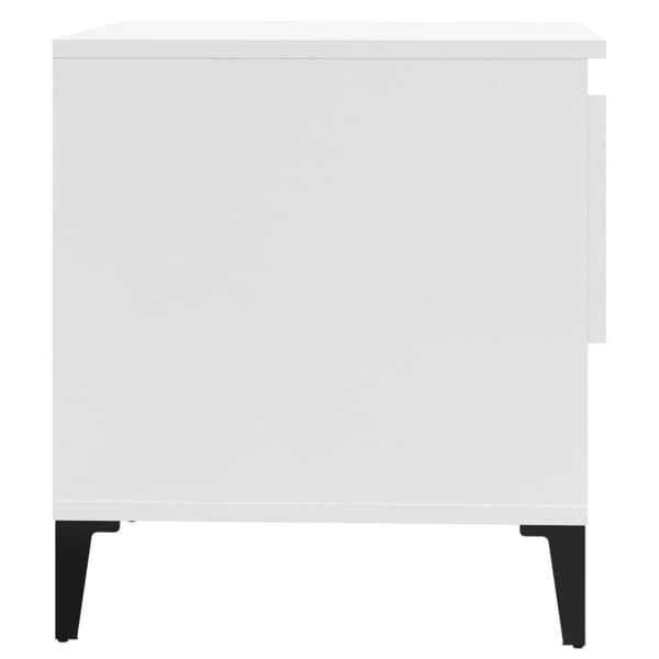 The Living Store sidebord 50x46x50 cm konstrueret træ hvid højglans - Sideborde