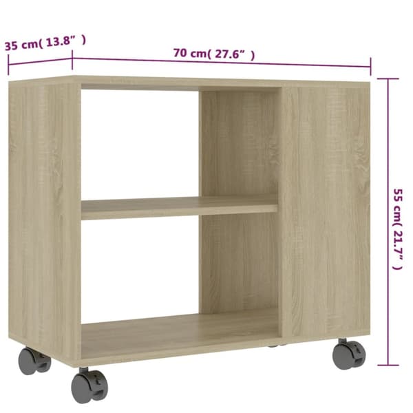 The Living Store sidebord 70x35x55 cm konstrueret træ sonoma-egetræsfarvet -  Sideborde