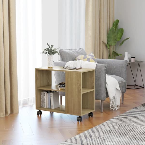 The Living Store sidebord 70x35x55 cm konstrueret træ sonoma-egetræsfarvet -  Sideborde