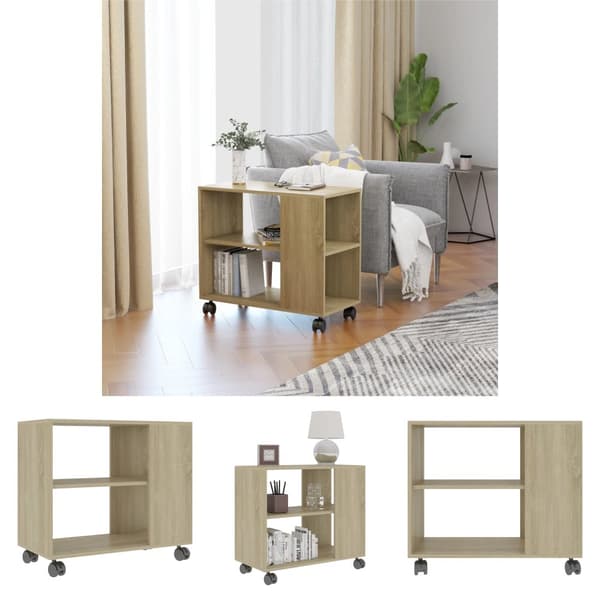 The Living Store sidebord 70x35x55 cm konstrueret træ sonoma-egetræsfarvet -  Sideborde