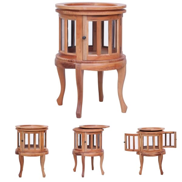 The Living Store vitrineskab 50 x 50 x 76 cm massivt mahognitræ natur -  Sideborde