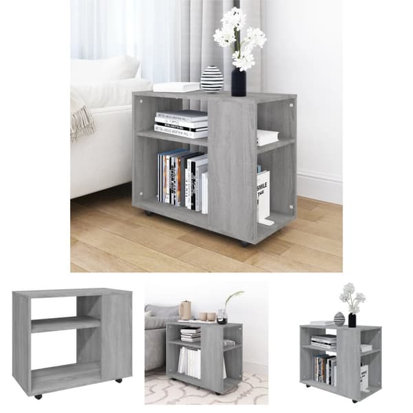 The Living Store sidebord 70x35x55 cm konstrueret træ grå sonoma-eg -  Sideborde