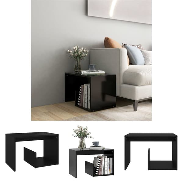 The Living Store sidebord 59x36x38 cm konstrueret træ sort - Sideborde