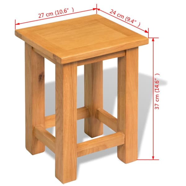 The Living Store Sidobord 27x24x37 cm massiv ek - Avlastningsbord