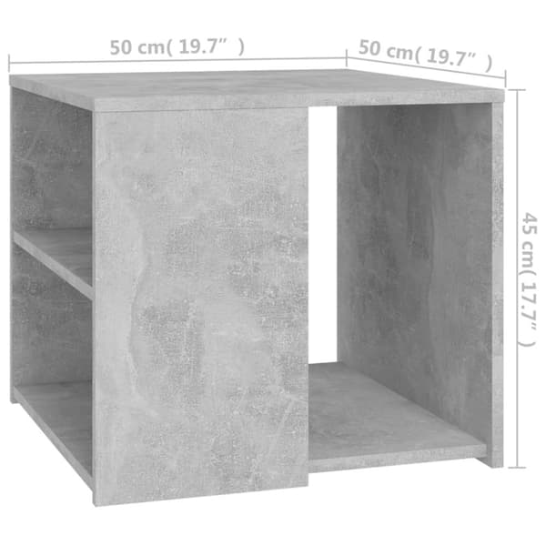 The Living Store sidebord 50x50x45 cm konstrueret træ betongrå - Sideborde
