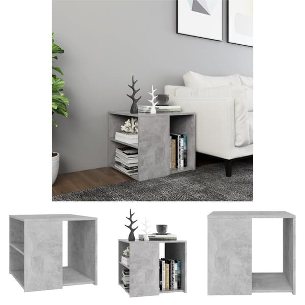 The Living Store sidebord 50x50x45 cm konstrueret træ betongrå -  Sideborde