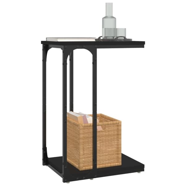 The Living Store sidebord 40x30x60 cm konstrueret træ sort - Sideborde