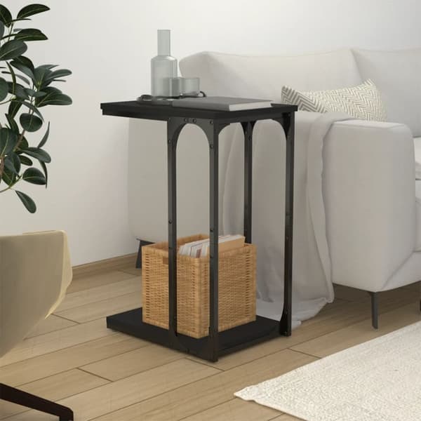 The Living Store sidebord 40x30x60 cm konstrueret træ sort - Sideborde