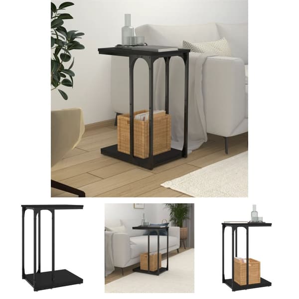 The Living Store sidebord 40x30x60 cm konstrueret træ sort -  Sideborde