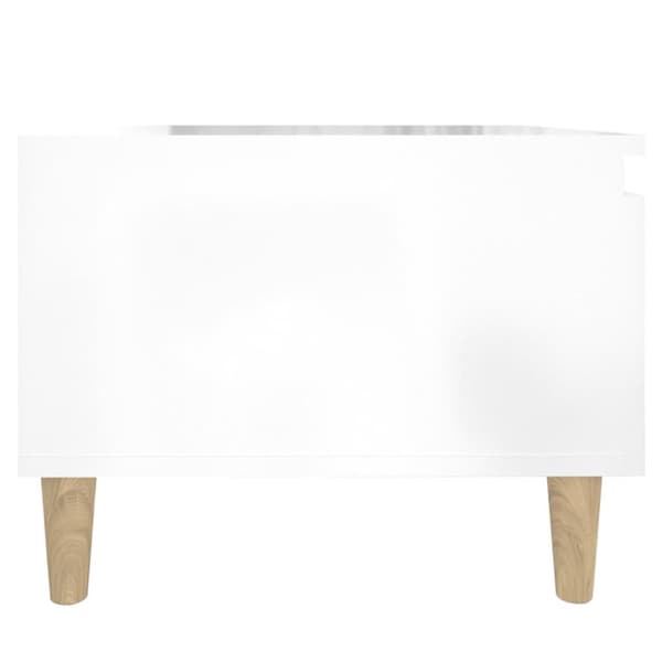The Living Store sidebord 50x46x35 cm konstrueret træ hvid højglans - Sideborde