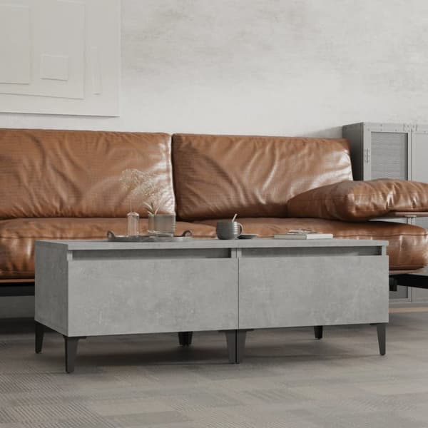 The Living Store sideborde 2 stk. 50x46x35 cm konstrueret træ betongrå -  Sideborde