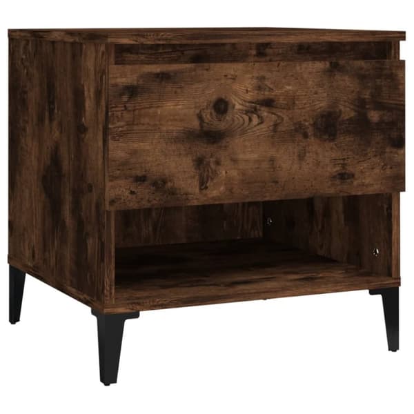 The Living Store sideborde 2 stk. 50x46x50 cm konstrueret træ røget egetræsfarve - Sideborde