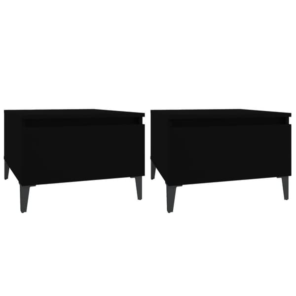The Living Store sideborde 2 stk. 50x46x35 cm konstrueret træ sort - Sideborde