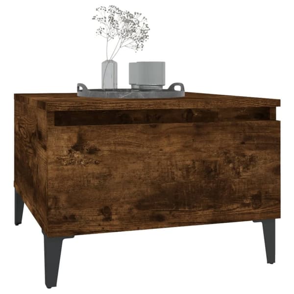 The Living Store sideborde 2 stk. 50x46x35 cm konstrueret træ røget egetræsfarve -  Sideborde