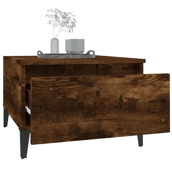The Living Store sideborde 2 stk. 50x46x35 cm konstrueret træ røget egetræsfarve -  Sideborde