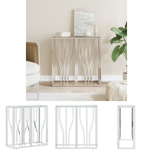 The Living Store konsolbord 70x30x70 cm rustfrit stål og glas -  Sideborde