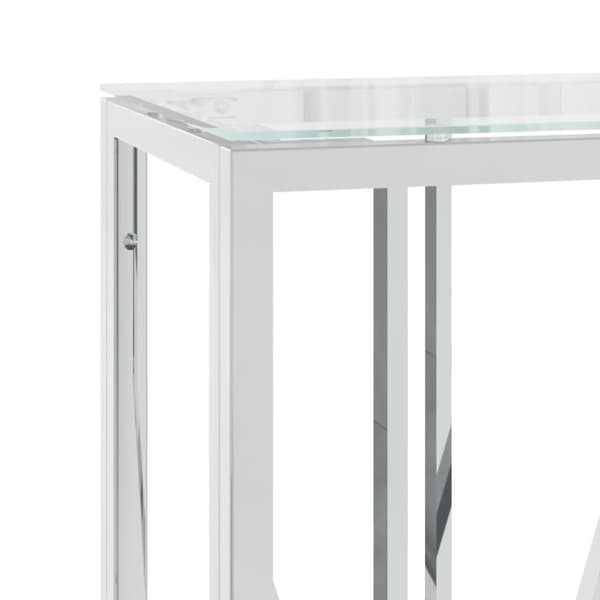 The Living Store konsolbord 110x30x70 cm rustfrit stål og glas - Sideborde