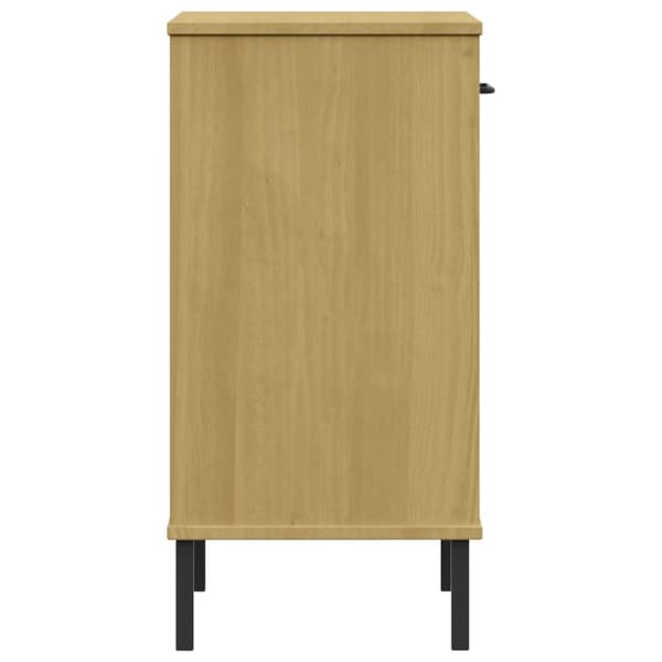 The Living Store konsolbord med metalben OSLO massivt fyrretræ brun -  Sideborde