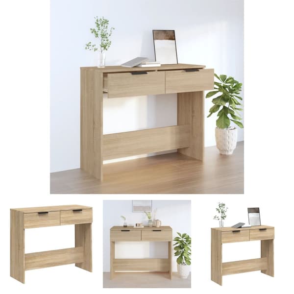 The Living Store konsolbord 90x36x75 cm konstrueret træ sonoma-eg -  Sideborde
