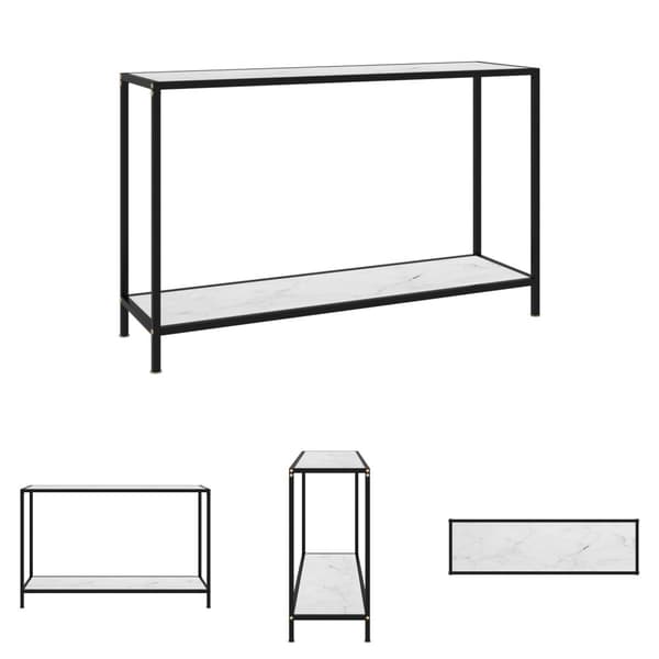 The Living Store konsolbord 120x35x75 cm hærdet glas hvid - Sideborde