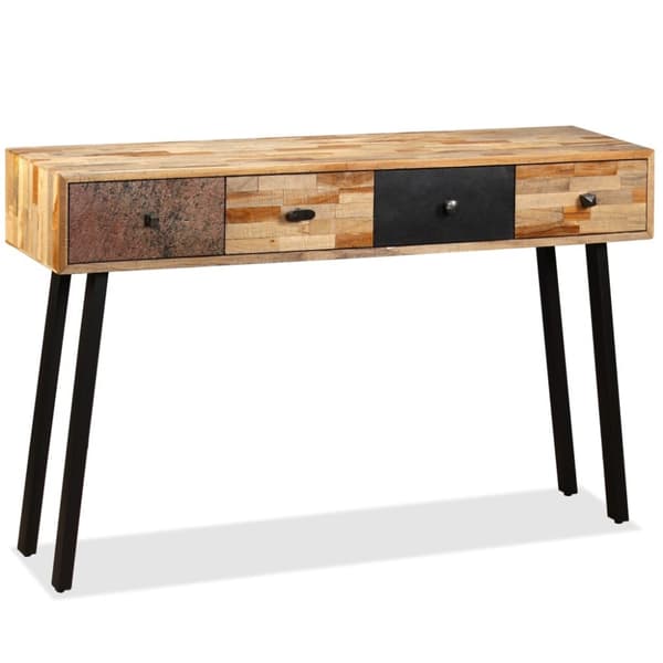 The Living Store Sivupöytä Täysi Uusiokäytetty Tiikki 120x30x76 cm -  Apupöydät