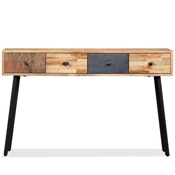 The Living Store Sivupöytä Täysi Uusiokäytetty Tiikki 120x30x76 cm -  Apupöydät