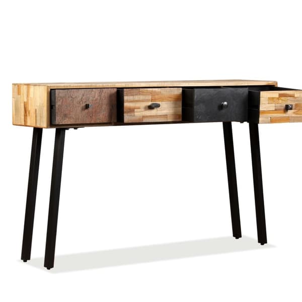The Living Store Sivupöytä Täysi Uusiokäytetty Tiikki 120x30x76 cm -  Apupöydät