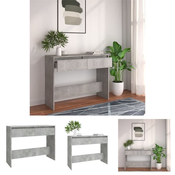 The Living Store konsolbord 100x35x76,5 cm konstrueret træ betongrå -  Sideborde