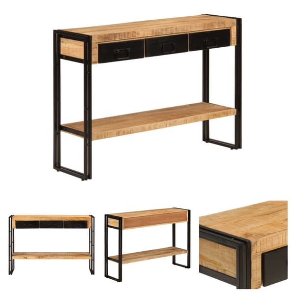 The Living Store konsolbord 110x30x76 cm massivt mangotræ - Sideborde