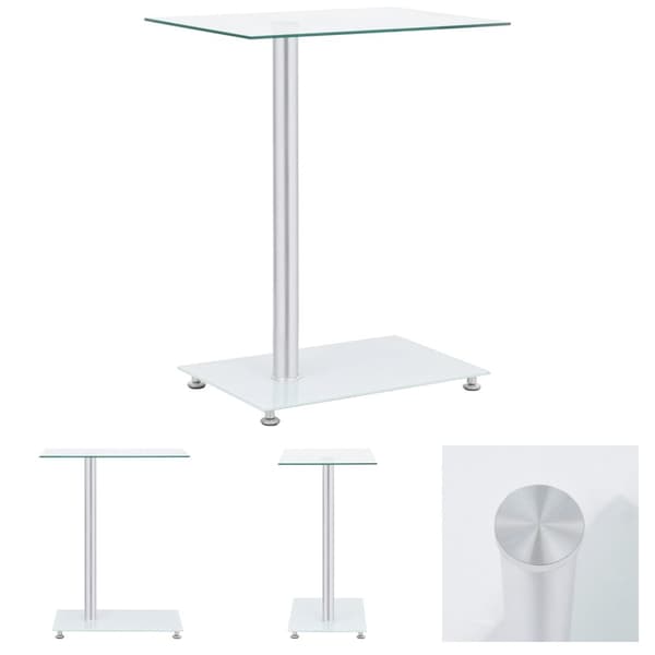 The Living Store U-formet sidebord 45x30x58 cm hærdet glas transparent -  Sideborde