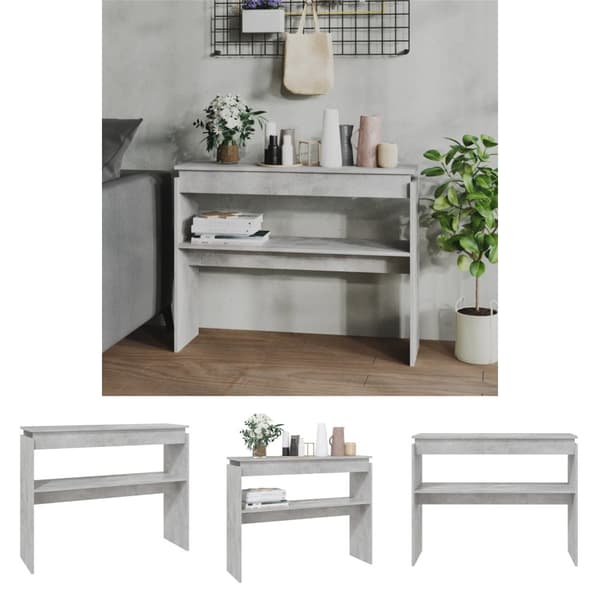 The Living Store konsolbord 102x30x80 cm konstrueret træ betongrå -  Sideborde
