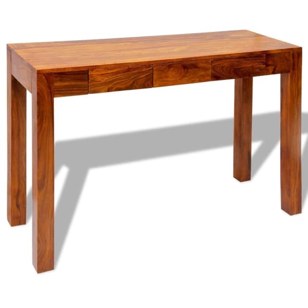 The Living Store Avlastningsbord med 3 lådor 80 cm massivt sheshamträ - Avlastningsbord