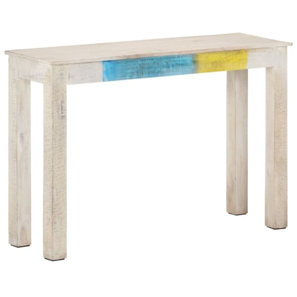 The Living Store Konsolipöytä valkoinen 115x35x77 cm karkea mangopuu - Apupöydät