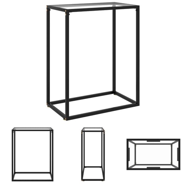 The Living Store Avlastningsbord transparent 60x35x75 cm härdat glas -  Avlastningsbord