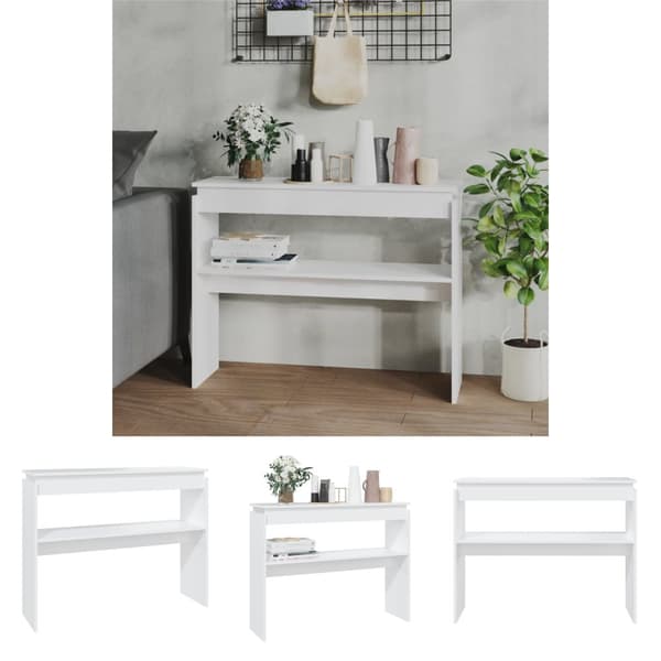 The Living Store Sidobord vit 102x30x80 cm spånskiva -  Avlastningsbord