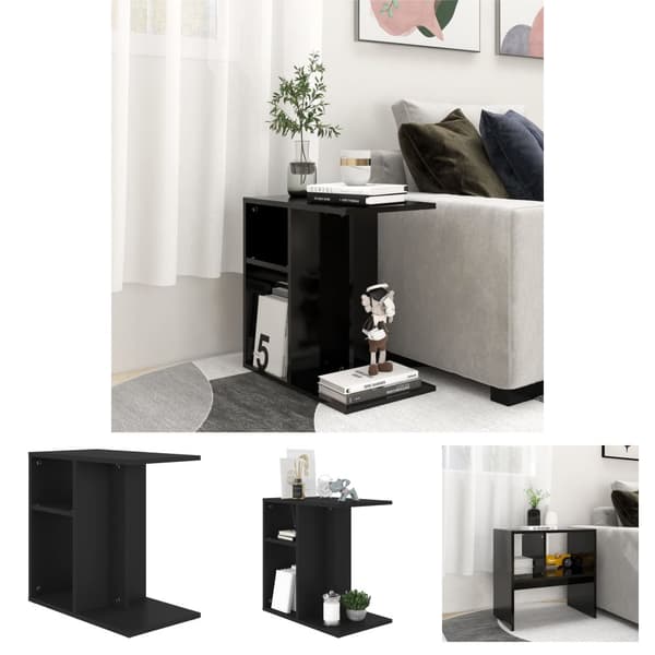 The Living Store sidebord 50x30x50 cm konstrueret træ sort - Sideborde