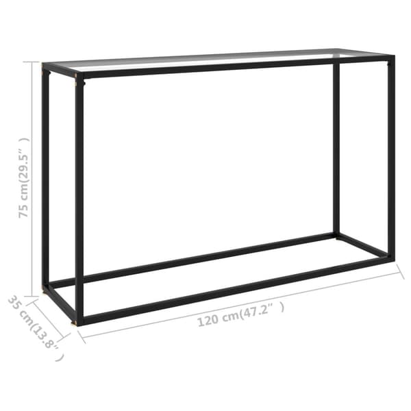 The Living Store konsolbord 120x35x75 cm hærdet glas transparent -  Sideborde