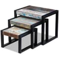 Miniatyrbild 5 av 10: The Living Store Satsbord i 3 delar återvunnet massivt trä -  Avlastningsbord