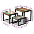 Miniatyrbild 10 av 10: The Living Store Satsbord i 3 delar återvunnet massivt trä -  Avlastningsbord