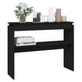 Miniatyrbillede 4 af 8: The Living Store konsolbord 102x30x80 cm konstrueret træ sort -  Sideborde