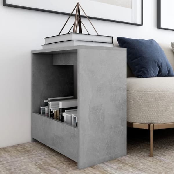 The Living Store sidebord 50x26x50 cm konstrueret træ betongrå - Sideborde